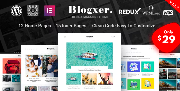 Blogxer - Blog  Magazine WordPress Theme is a sleek