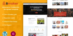 Bmaker is a construction business WordPress theme. It's a very clear and professional construction business theme. Any type of user can use this theme easily.