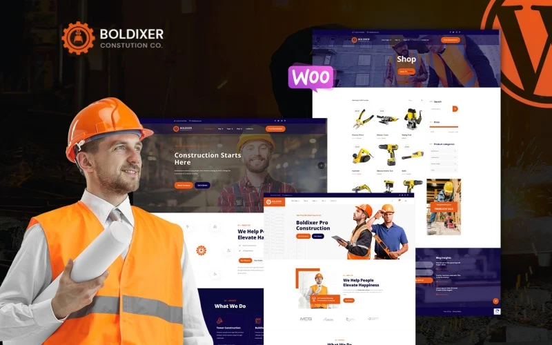 Boldixer Construction Multipurpose WordPress Theme is a clean