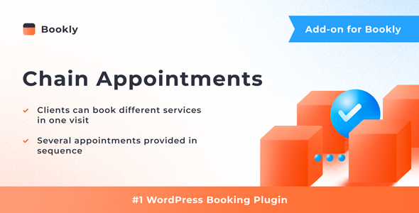 Bookly Chain Appointments add-on lets your clients book several services for a single visit with the Chain Appointments add-on. The clients will be able to choose multiple services from different service providers at the first step of the booking process. This plugin is an add-on that requires the Bookly PRO…