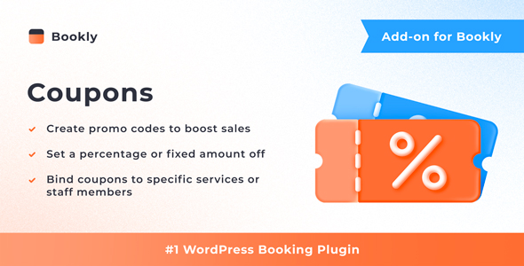 Boost WordPress bookings with Bookly Coupons Add-on. Offer discounts