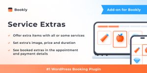 The Bookly Service Extras add-on allows customers to book extra items for selected services. After installation and setup of the add-on customers will see a new step “Extras” after the Service step in the Bookly form.Important: This plugin is an add-on that requires the Bookly PRO installed and activated .