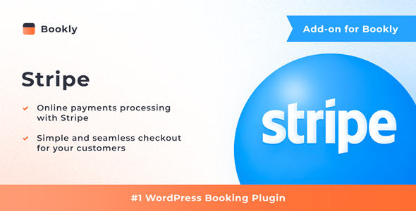 Important: This plugin is an add-on that requires the Bookly PRO installed and activated. View Bookly PRO page at Codecanyon. Let your customers make payments online using Stripe on your WordPress website.