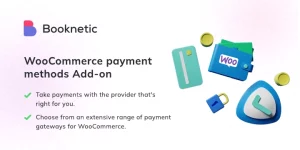 Streamline booking  payments with Booknetic – WooCommerce Payments Addon. Boost your business efficiently with seamless integration  multiple payment options.