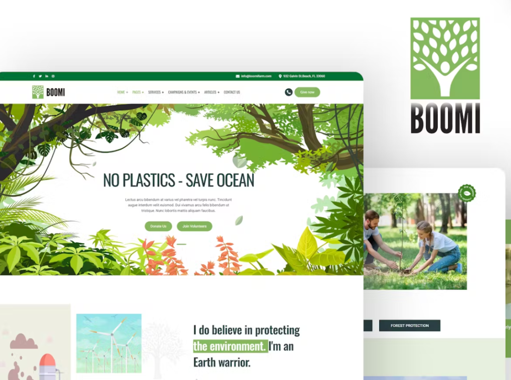 Discover Boomi – the ultimate Environment  Ecology WordPress Theme! With its eco-friendly design