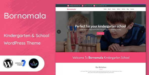 Bornomala - Kindergarten  School WordPress Theme: Elevate Your Educational Website Get ready to revolutionize your educational website with the Bornomala - Kindergarten  School WordPress Theme. This theme is ideal for all types of educational institutions