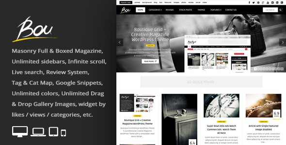 Bou - Masonry Review Magazine Blog WordPress Theme Introduction The Bou - Masonry Review Magazine Blog WordPress Theme is perfect for those looking to establish a fresh