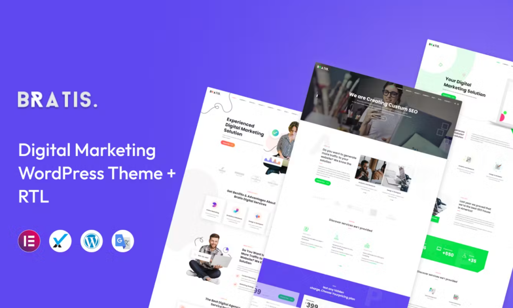 Discover Bratis - a cutting-edge Digital Marketing WordPress Theme designed for modern businesses. With its responsive design