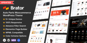 Brator: Auto Parts WooCommerce WordPress Theme – Your Ultimate Auto Parts Store Solution Looking to create a powerful and engaging online presence for your auto parts business? The Brator: Auto Parts WooCommerce WordPress Theme is exactly what you need. This theme combines modern design with robust functionality