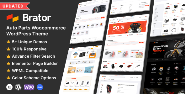 Brator: Auto Parts WooCommerce WordPress Theme – Your Ultimate Auto Parts Store Solution Looking to create a powerful and engaging online presence for your auto parts business? The Brator: Auto Parts WooCommerce WordPress Theme is exactly what you need. This theme combines modern design with robust functionality