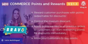 Boost customer loyalty with Bravo WooCommerce Points and Rewards! Reward shoppers with points for purchases