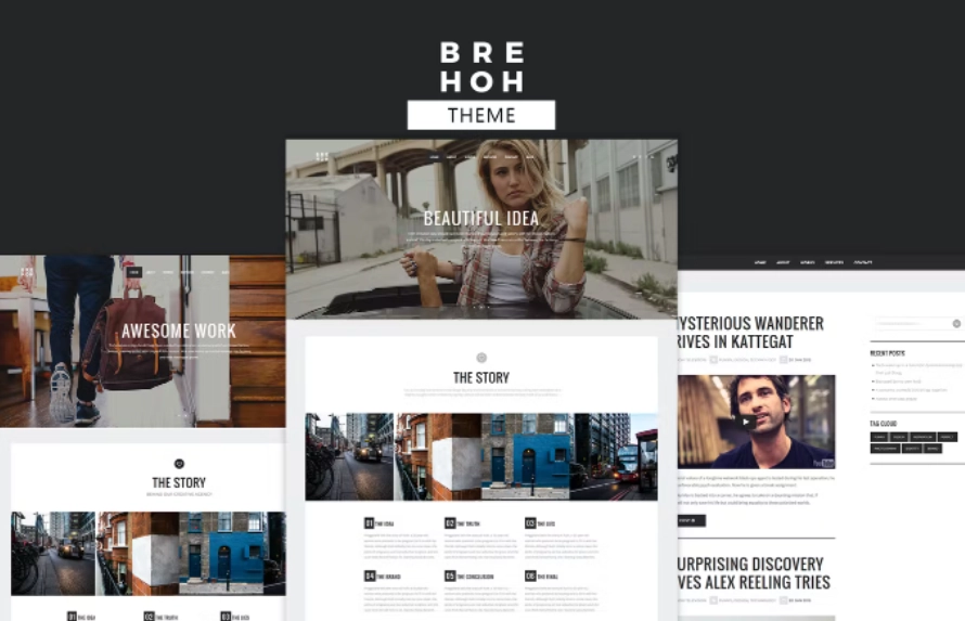 Brehoh is responsive one page portfolio WordPress Theme with clean