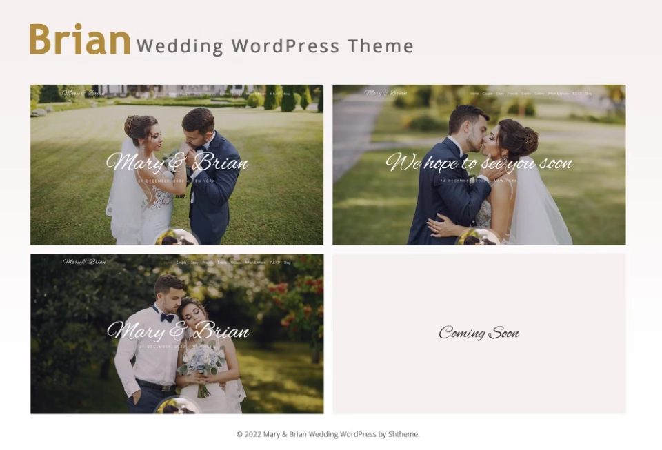 Brian Wedding WordPress is perfect if you like a minimal