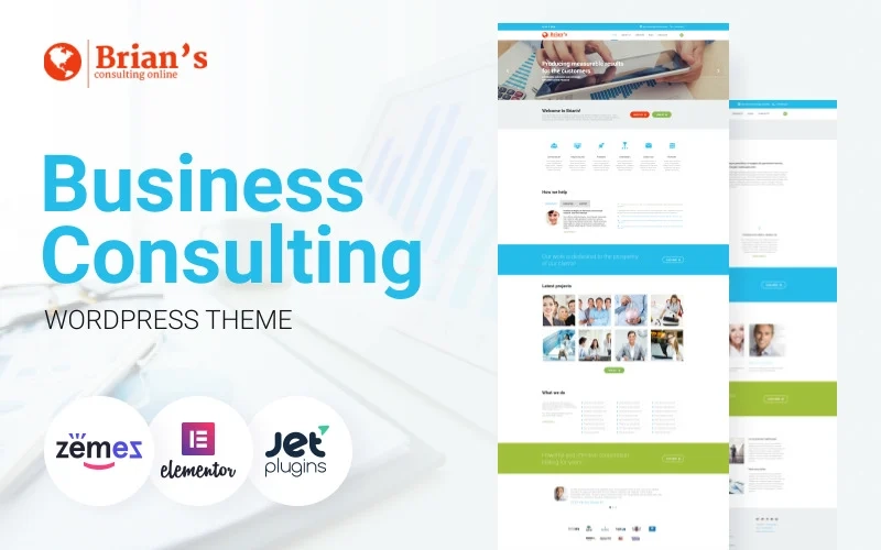 Are you seeking a way to promote your consulting agency? Brian’s theme is a perfect option for creating a website with a convenient interface and advanced functionality. You will be able to display relevant information about provided services