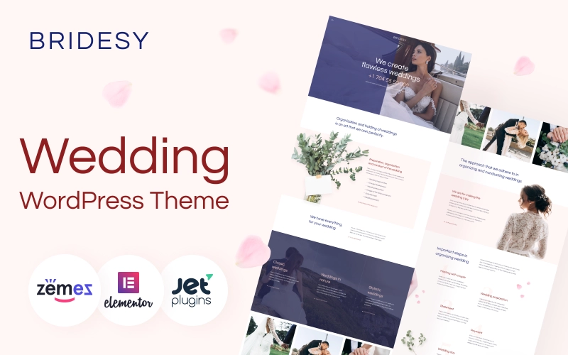 Both women and men of all ages are dreaming of the most special day of their lives more or less. With the help of the WordPress wedding theme