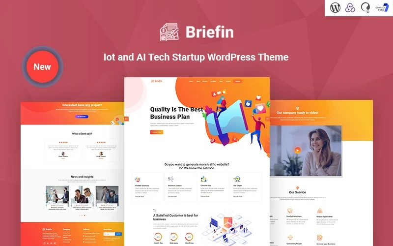 Briefin is an IoT and AI Tech Startup Responsive WordPress Theme. The theme has a lot of functions. we use elementor page builder. it also we created 80+ custom elements in our theme. you can use the theme variety category. like as agency