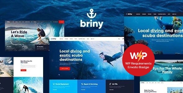 Create stunning diving and water sports websites with Briny. Responsive design