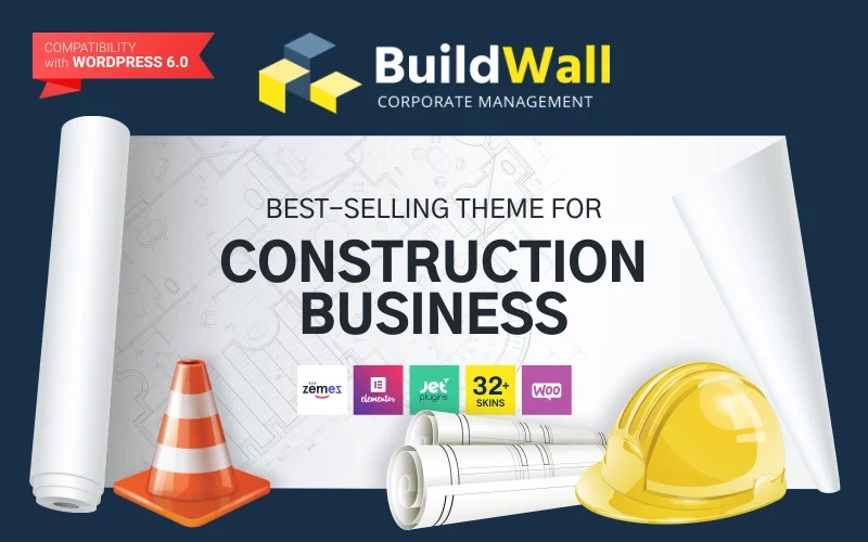 Have you always wanted to run your own business and have a website? Then the WordPress construction company theme is exactly what you’re looking for! A bunch of attractive templates all gathered in one place! The theme includes eleven unique skins for various construction topics. Each topic