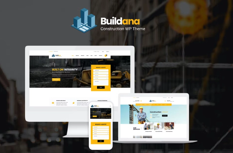 Discover Buildana - a versatile WordPress theme for construction and architecture businesses. Easy to customize with lifetime support. Fully responsive and SEO optimized.