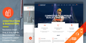 Enhance your construction company's web presence with the customizable Construction  Building Company WordPress Theme from Bevaultx!