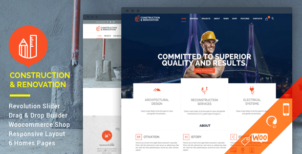 Enhance your construction company's web presence with the customizable Construction  Building Company WordPress Theme from Bevaultx!