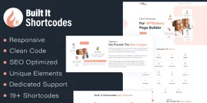 Built It Shortcodes Addon plugin is the most powerful and clean code addon plugin for the WP Bakery Page Builder. It provides you a power to design professional-looking