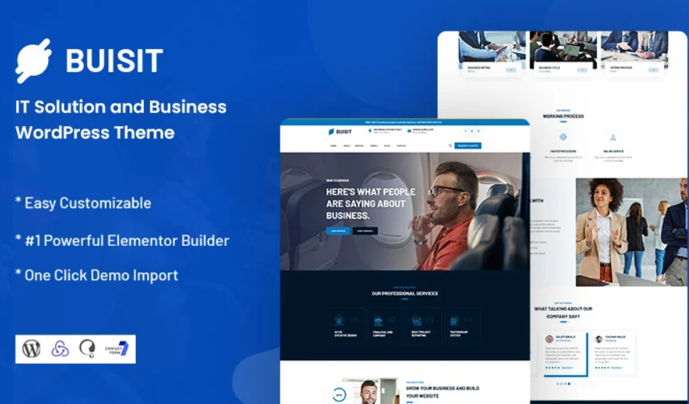 Discover Buisit – the ultimate IT Solution and Business WordPress Theme! With its sleek design