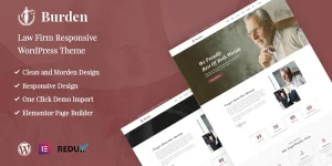 Burden is a Clean Modern WordPress Theme for Legal Agency