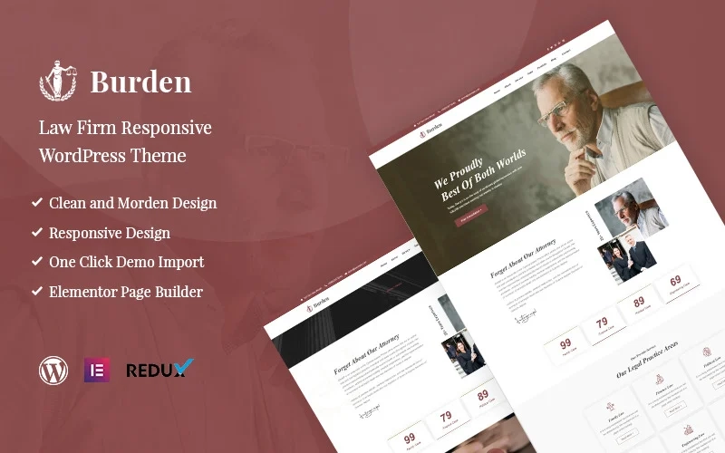 Burden is a Clean Modern WordPress Theme for Legal Agency