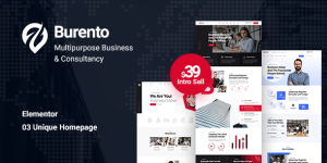 Burento is a multipurpose business WordPress theme that offers a wide range of features and customization options. It is designed to be versatile and suitable for various types of businesses. The theme comes with a fully responsive layout