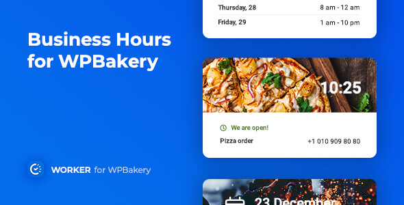 Business Hours for WPBakery Worker Addon: Simplify Your Schedule Management Managing your business hours can get a bit chaotic