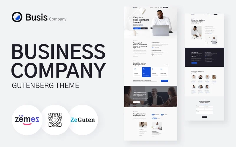 Busis Company - Business Gutenberg Theme Who doesn’t want a website for a business company promoting