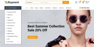 Buyment - Multipurpose Shop WooCommerce Theme is a powerful woocommerce theme that allows you to create interactive store designs for your online business. This theme takes the job of creating elegant store designs to a whole new level thanks to its interactive UI design and easy navigation.