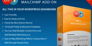 Introduction Contact Form 7 Mailchimp Addon! This Plugin literally takes the simplicity of C Form 7 and completely transforms it into a lead generating and list building facility…. This plugin integrates with Mailchimp Auto Responder. It also stores all the enquiries in the WordPress backend so you can save it…