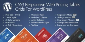 Discover the CSS3 Responsive WordPress Compare Pricing Tables