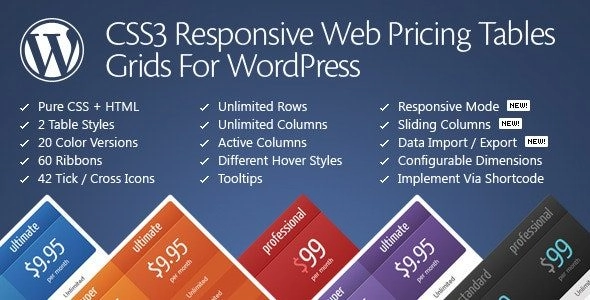 Discover the CSS3 Responsive WordPress Compare Pricing Tables