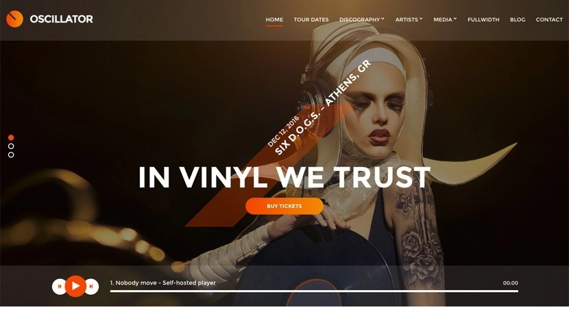 CSSIgniter Oscillator Music WordPress Theme A WordPress theme for musicians