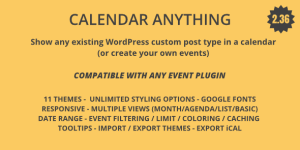 Elevate your WordPress site with Calendar Anything! Easily show custom post types in a calendar view with powerful features and seamless integration.