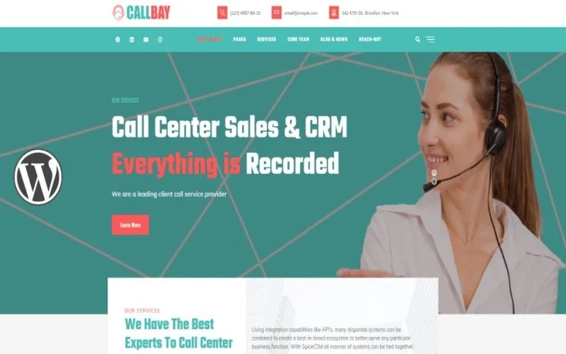 Callbay WordPress Theme is a clean