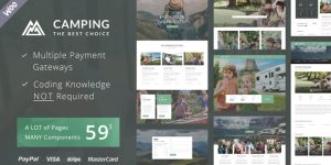 Experience the Outdoors Virtually with the "Camping Village - Campground Caravan Hiking Tent Accommodation WP" Theme! Hey there