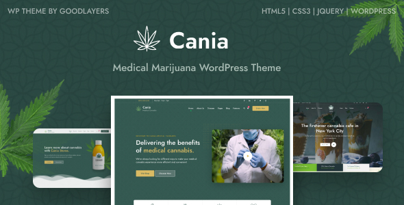 Cania - Marijuana Medical WordPress Theme Looking to create a professional website for your medical marijuana business? Look no further! Cania - Marijuana Medical WordPress Theme is the perfect solution for you. Packed with advanced features