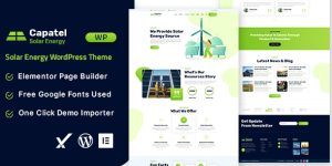 Capatel - Solar Energy WordPress Theme The Capatel - Solar Energy WordPress Theme is your go-to solution for creating a sustainable and visually stunning website. Designed specifically for the solar energy sector