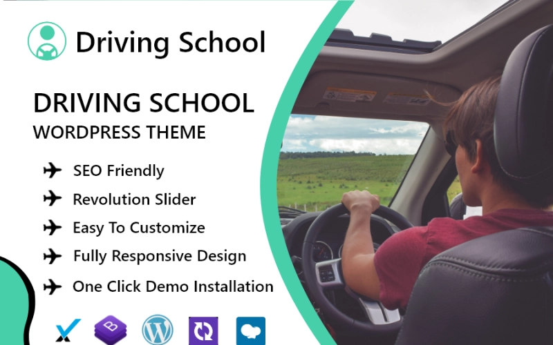 Driving School WordPress theme created for Driving School WordPress Theme it is compatible Create design especially for home page layout is designed like Learning-Roads Lesson-Driving Car-Support