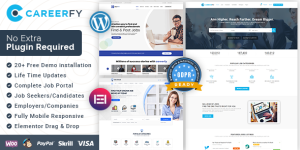 Create a professional job board with Careerfy Job Board WordPress Theme. Fully customizable