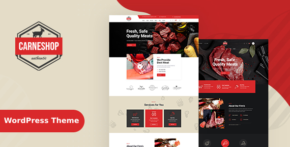 The CarneShop - Butcher  Meat Shop WordPress Theme is an incredible tool for anyone looking to establish an online presence for their butcher or meat shop business. This comprehensive theme has been designed to meet the specific needs of meat vendors