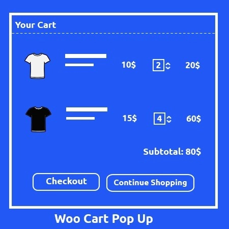 Cart Pop Up For WooCommerce gives you the freedom to continue browsing the shop after adding an item to cart.Customers don’t have to wait for the page to refresh.It instantly shows the item added to cart with View Cart  Checkout buttons allowing the customers to choose where to navigate.