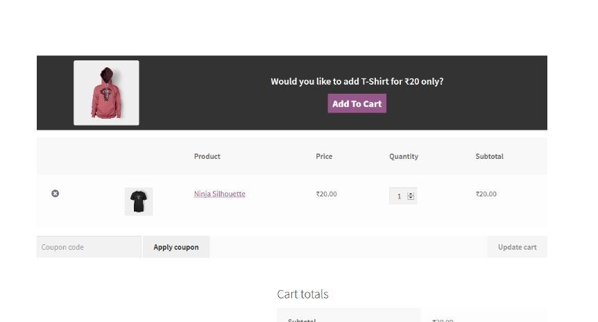 Cart Upsell for WooCommerce plugin offer the most relevant products at the perfect time in the order process. This extension allows you to display simple products as an upsell on the cart page without interruption based on conditions you select.