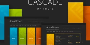 Cascade is a minimalistic personal vCard WordPress Theme based on colorful vertical menu tabs. Tabs are presenting content of the pages. Each page is a single tab. The Theme comes loaded with dark and light skin