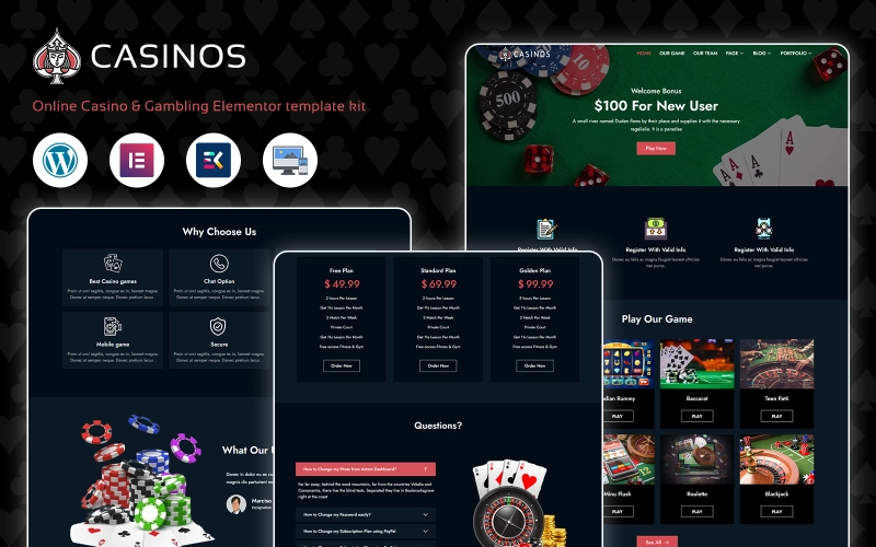 Casinos : Casino and Gambling WordPress Theme is developed to give a new and attractive appearance to your gambling and casino business.If you're involved in gambling