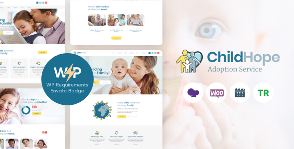 Manage your child adoption services effortlessly with ChildHope theme. Customize